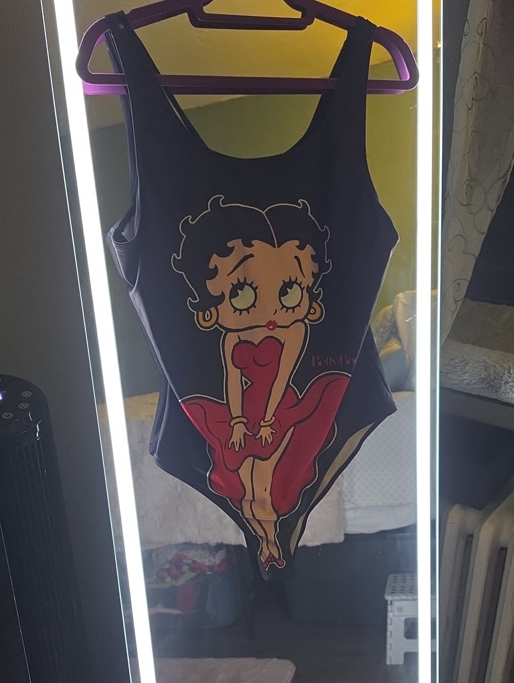 Betty Boop Purple One-Piece with Pink/Red Graphic